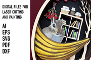 Chipmunk in Hammock Laser Cut File, an Object Graphic by HelloWood (Thumbnail 4 of 4)
