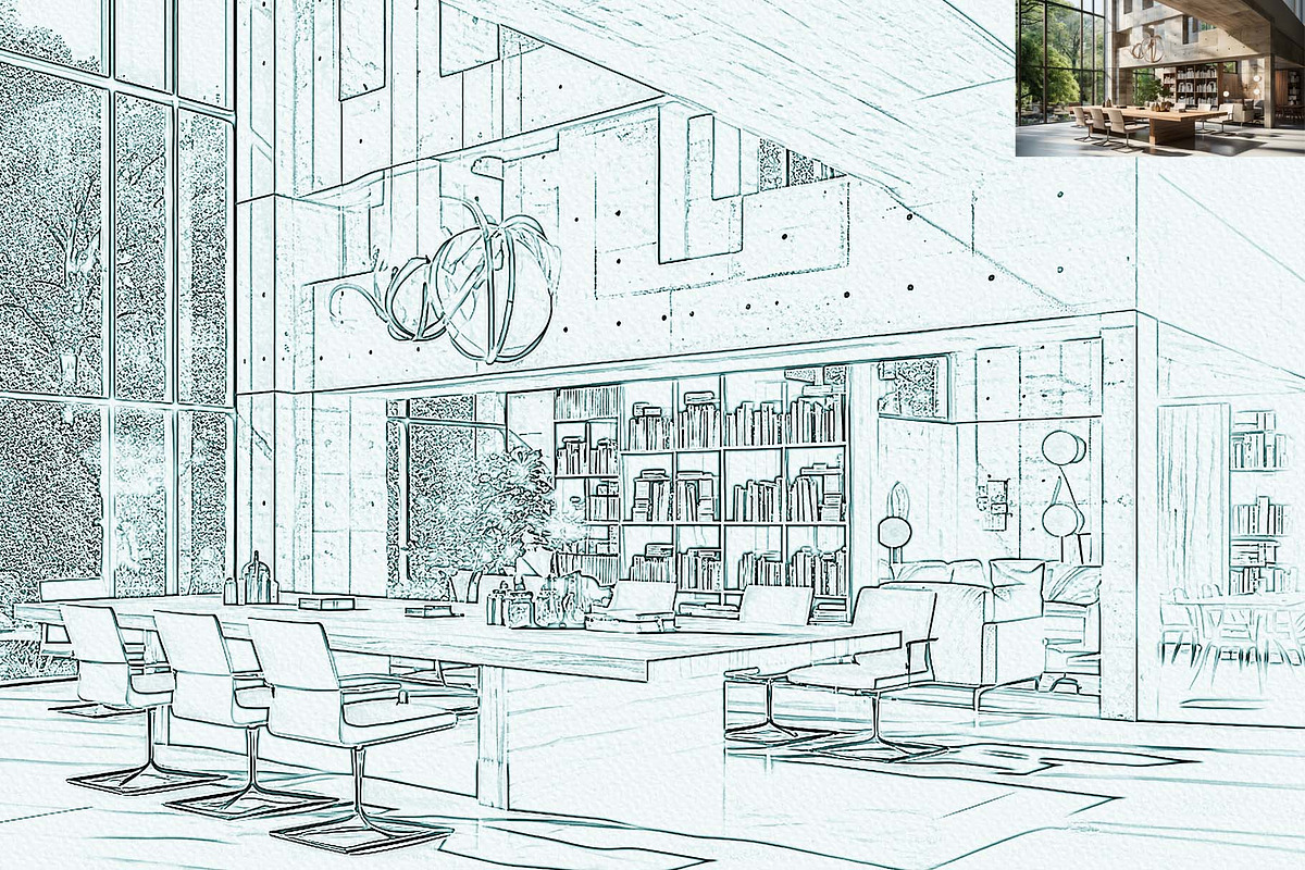 Architecture Line Art, an Action Add-On by MRI STUDIO (Photo 8 of 9)