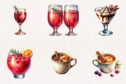 Watercolor Christmas Drinks, a Seasonal Illustration by CreationArt (Thumbnail 3 of 7)