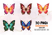 Glitter Butterfly Clipart PNG Bundle, an Animal Illustration by Ink Gallery (Thumbnail 6 of 13)