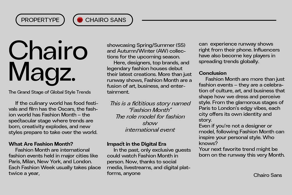 ChairoSans, a Sans Serif Font by Propertype (Photo 7 of 14)