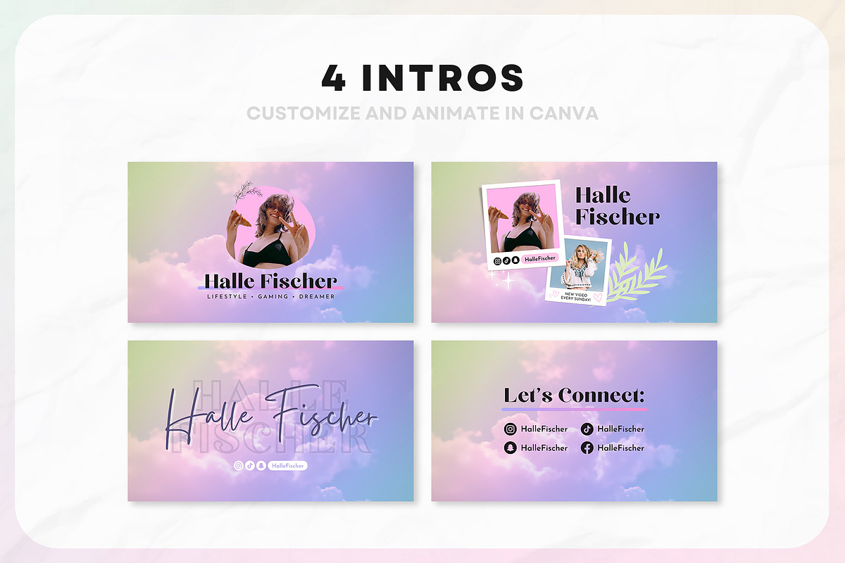 YouTube Branding Kit For Canva, a Social Media Template by OniriqveDesigns (Photo 4 of 10)