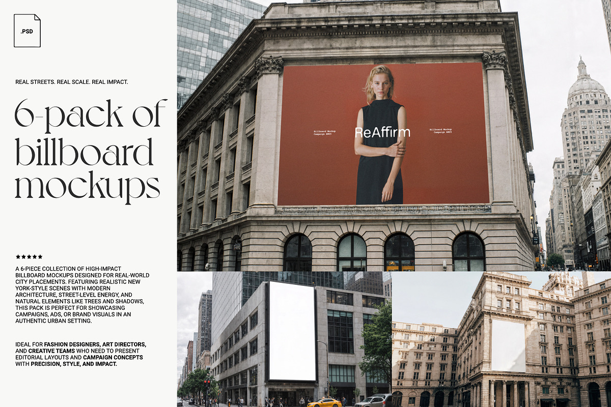 6-pack of billboard mockups, a Mockup by ReAffirm (Photo 1 of 8)