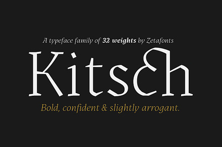Kitsch - 32 fonts, a Serif Font by Zetafonts