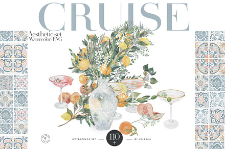 CRUISE - watercolor botany kit, a Texture Illustration by Kaleriia