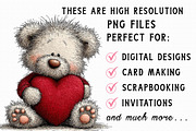 Valentine Teddy PNG Set, an Illustration by Libby Wishes (Thumbnail 6 of 6)