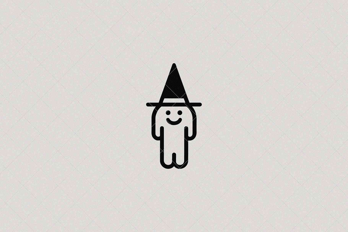 Minimalist Witch Icon, a Seasonal Illustration by Vectorium Studio (Photo 1 of 3)