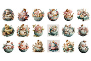 Cute Easter Baby Animals Clipart, a Seasonal Illustration by InkyQueenArt (Thumbnail 4 of 7)