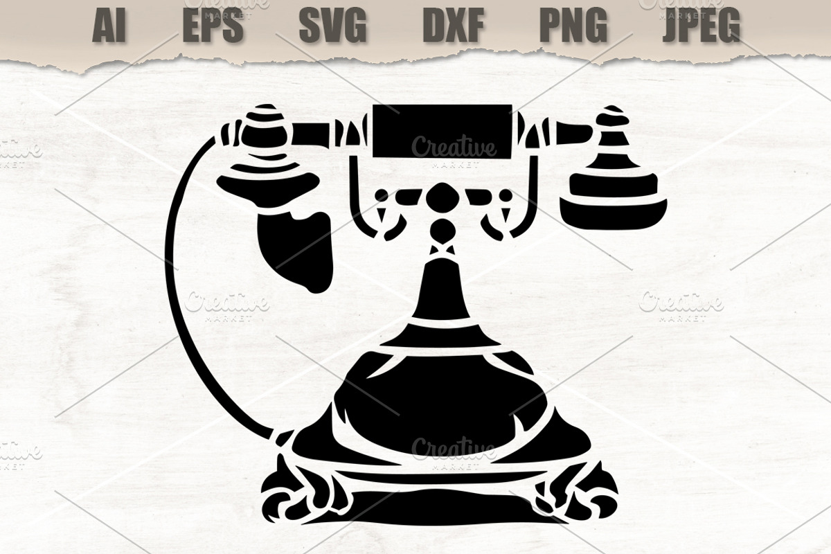 Stencil Vintage Telephone, a Decorative Illustration by MARYCRAFTIRIA (Photo 1 of 3)
