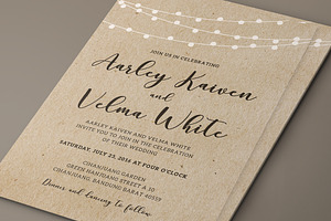 Brown Wedding Invitation Suite