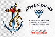 Traditional Tattoo Vector Pack, a Decorative Illustration by Vecster (Thumbnail 13 of 14)