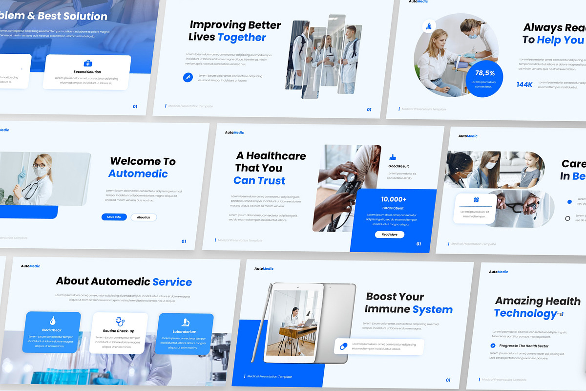 AutoMedic - Medical PowerPoint, a Presentation Template by GraphauseProject