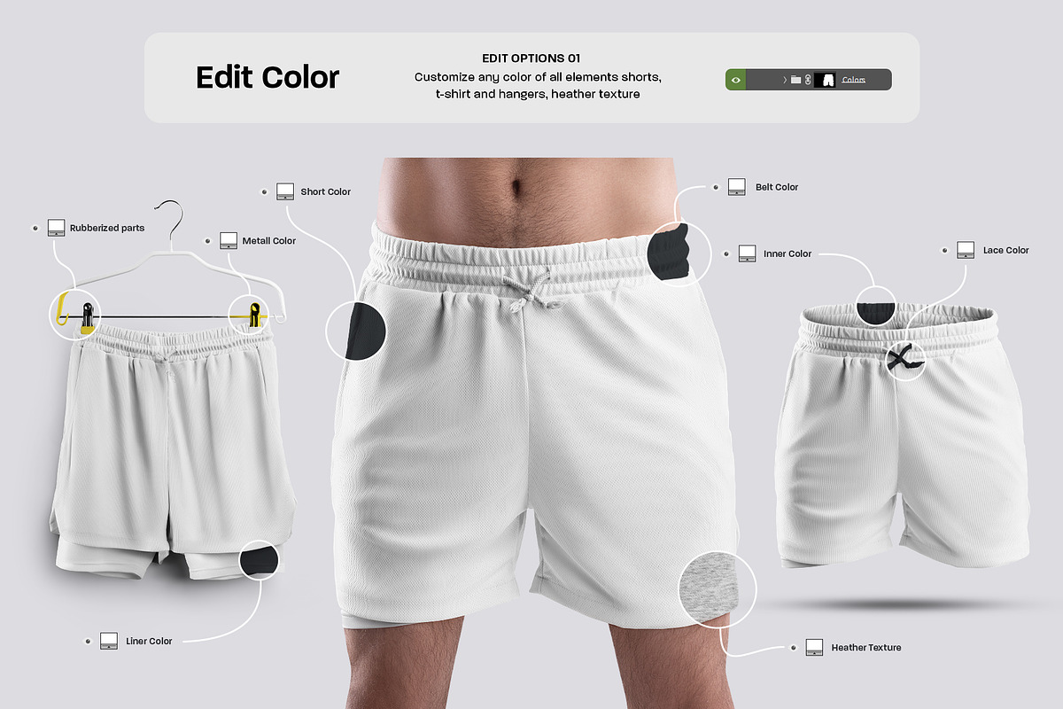 22 Sport Shorts Bundle Mockups, a Shirt Mockup by Grow Design Craft Studio (Photo 3 of 7)