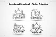 Ramadan and Eid Mubarak Outline, a Decorative Illustration by Saba Vector (Thumbnail 2 of 3)