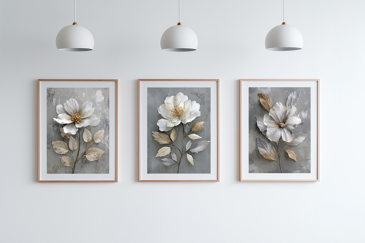 Luxe White Oil Floral Illustration, a Decorative Illustration by Housui Patterns (Photo 9 of 17)