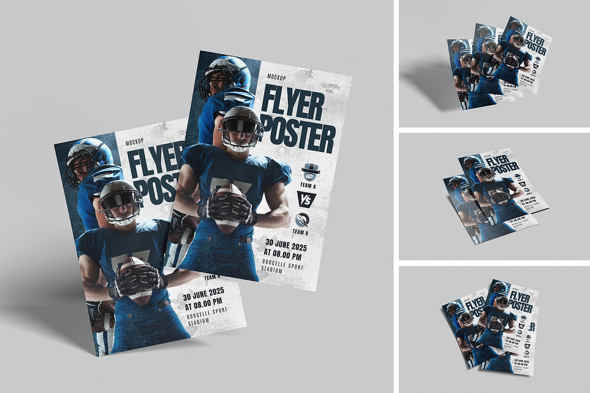 Flyer Poster Mockup, an Advertising Mockup by HanaSaka_Studio (Photo 1 of 5)