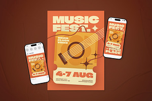 Music Festival Event Flyer Set, a Flyer Template by The Good Store