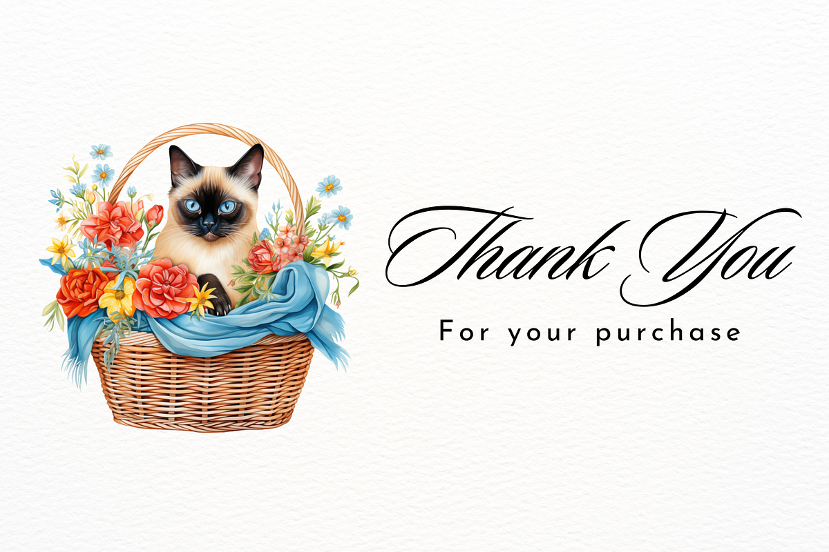 Cute Cats in Flower Basket Clipart, an Animal Illustration by New-School-Wave (Photo 5 of 5)