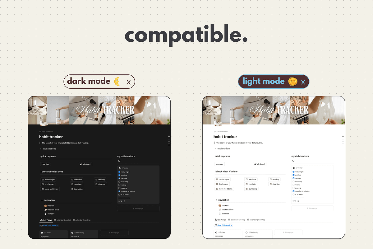 Habit tracker - Notion template, an App Template by Iasan Design (Photo 12 of 14)