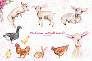 Watercolor Day with little Lambs, an Illustration by TanataDesign (Thumbnail 3 of 11)
