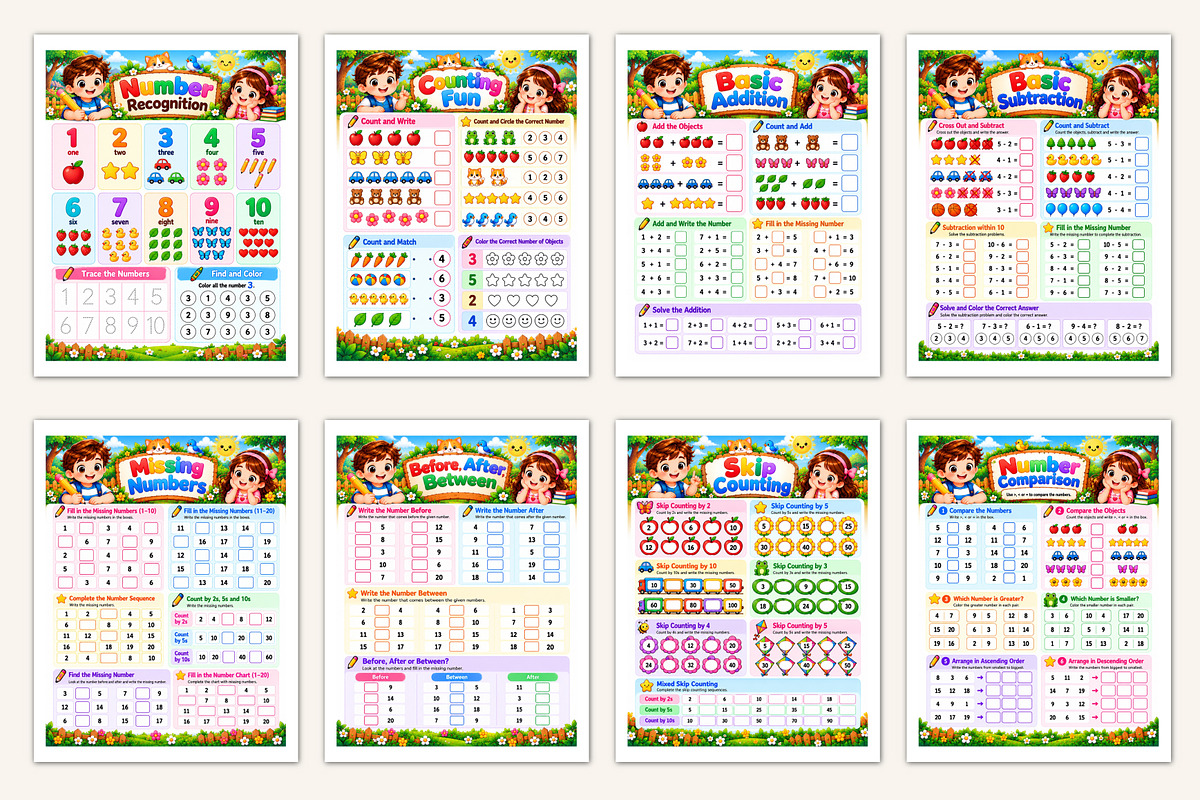 2027 Kids Math Logic & Puzzle Work, a Stationery Template by Designmela01 (Photo 2 of 5)