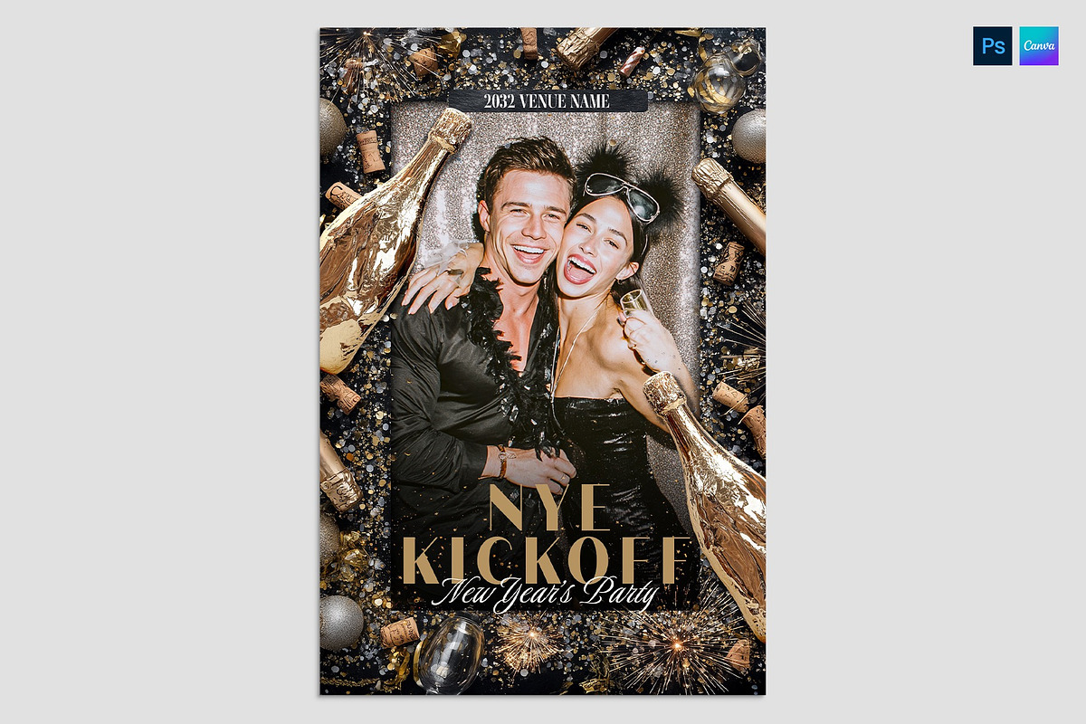 New Year's Eve Party Flyer Template, a Flyer Template by BrandPacks (Photo 1 of 3)