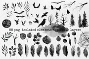Watercolor set Dark Forest, an Illustration by Noli Molly Store (Thumbnail 2 of 11)