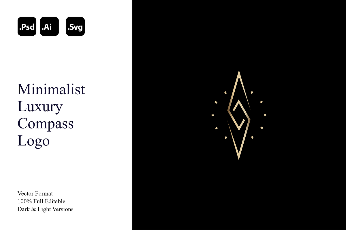Minimalist Luxury Compass Logo, a Branding & Logo Template by Luxury Logos (Photo 1 of 4)