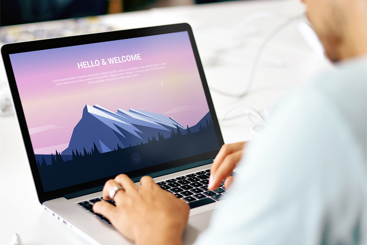 Evening mountains. Flat design, an Illustration by Librebird (Photo 2 of 2)