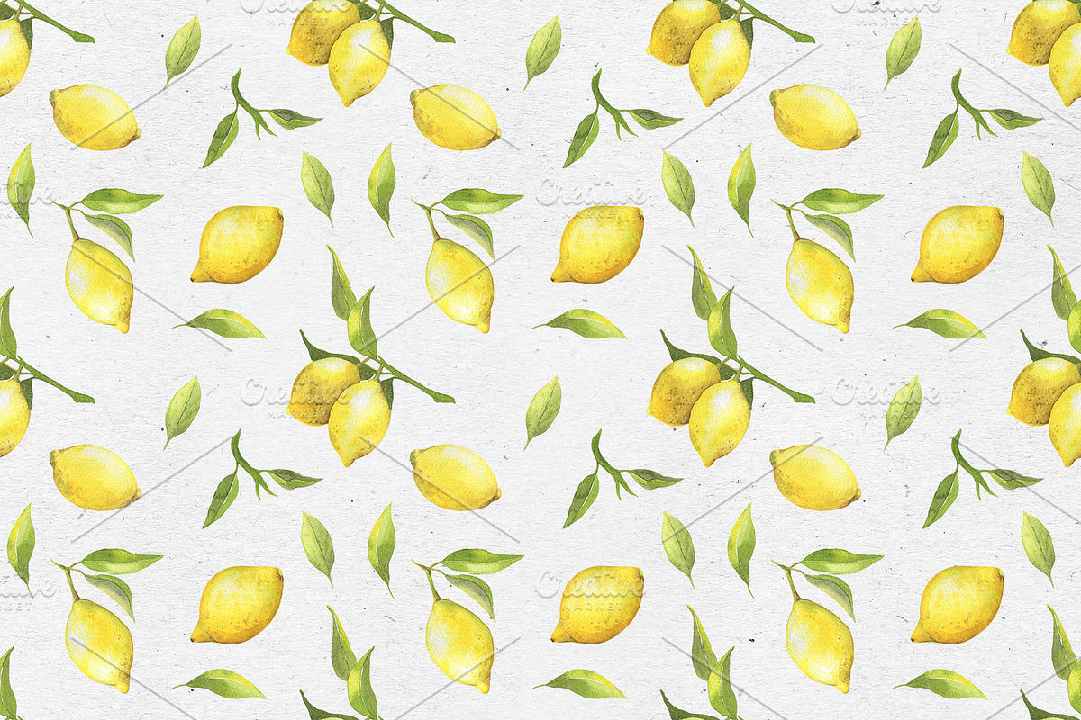 Lovely Lemons. Watercolor collection, a Decorative Illustration by Maria's little shop (Photo 6 of 10)