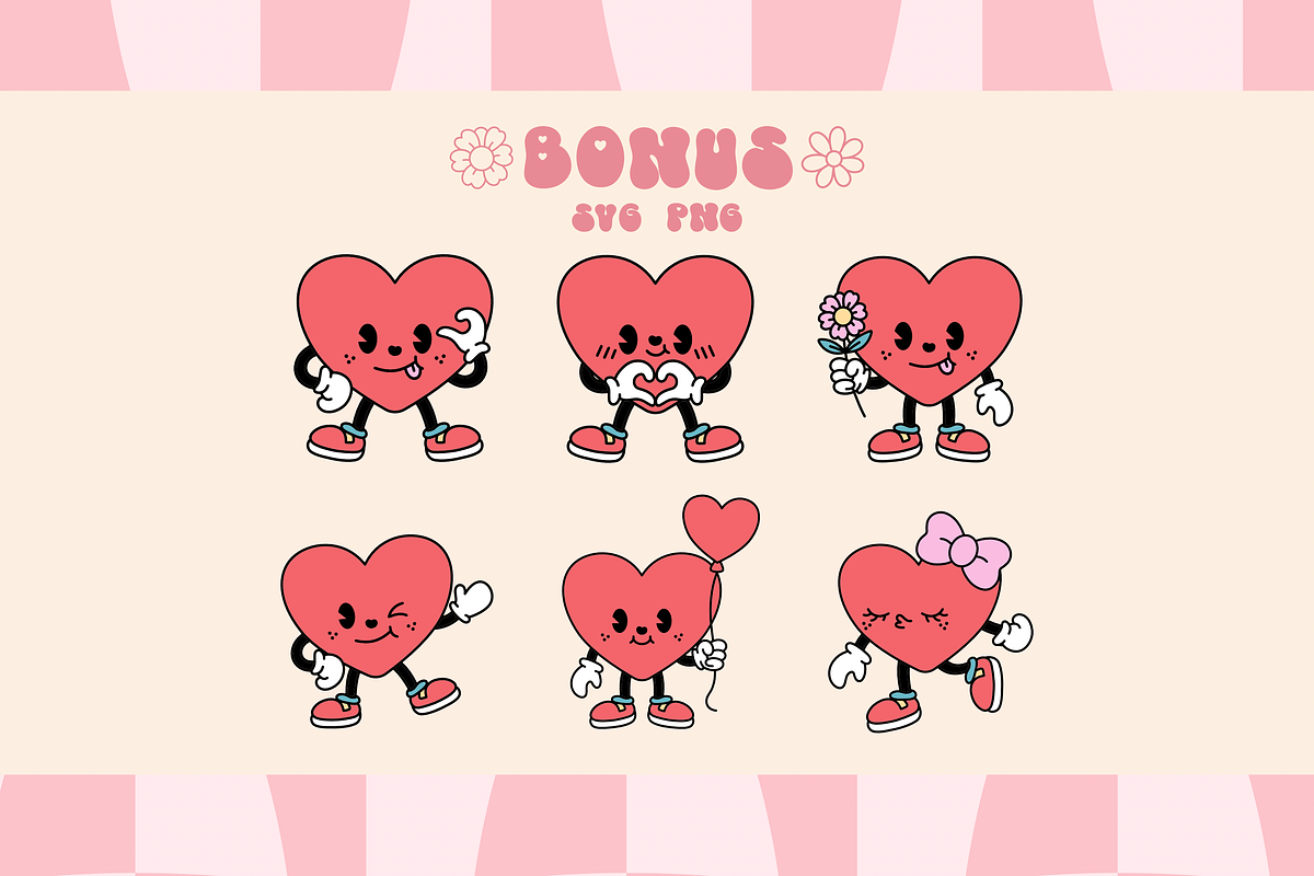 Retro Heart Font + Clipart, a Handwritten Font by Babymimiart (Photo 7 of 7)