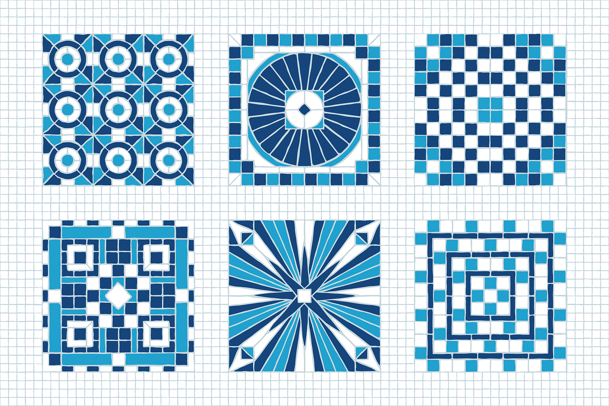 30x3 VINTAGE MOSAIC PATTERNS (BLUE), a Pattern Graphic by 2DFUNS (Photo 7 of 7)