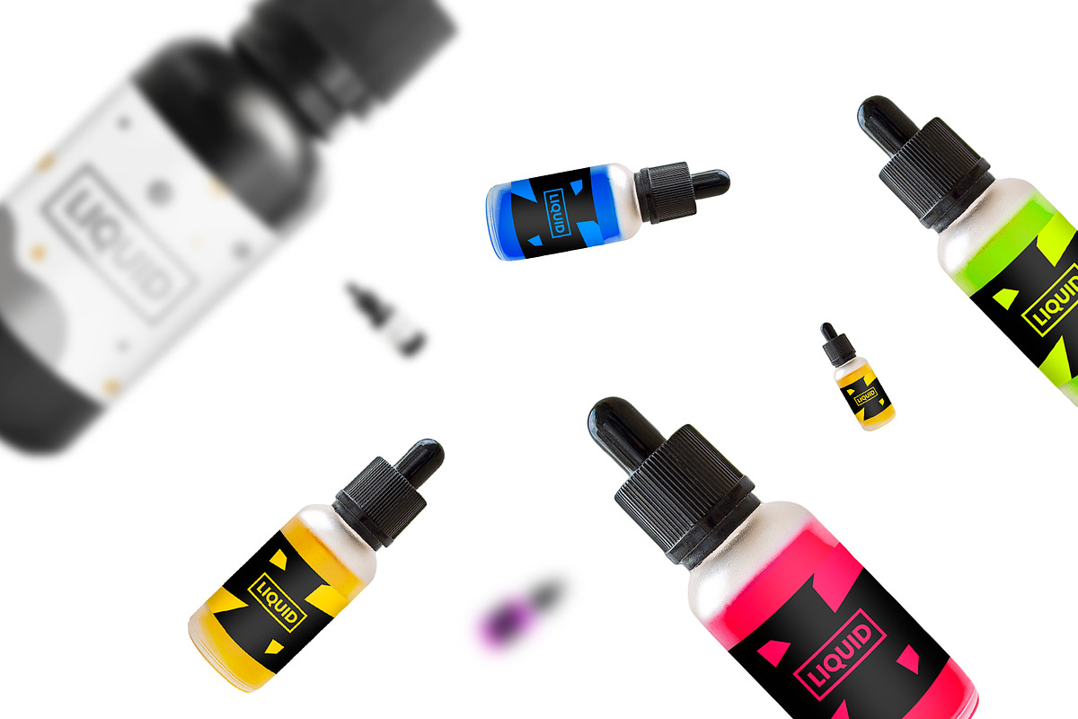 Dark & Clear Dropper Bottle Mock-Up, a Packaging Mockup by Noires (Photo 2 of 5)