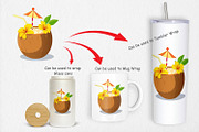Coconut Drink Clipart, a Graphic by Artnoy (Thumbnail 4 of 5)