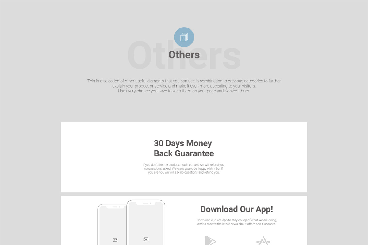 Konvert Landing Page Builder, a Wireframe Template by Web Donut (Photo 12 of 12)