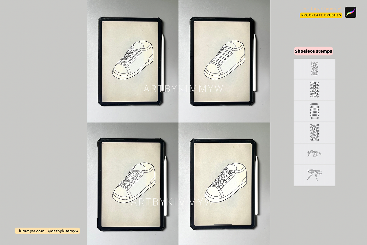 Procreate Kawaii Sneaker Brush Pack, a Brush Add-On by Artbykimmyw (Photo 7 of 9)