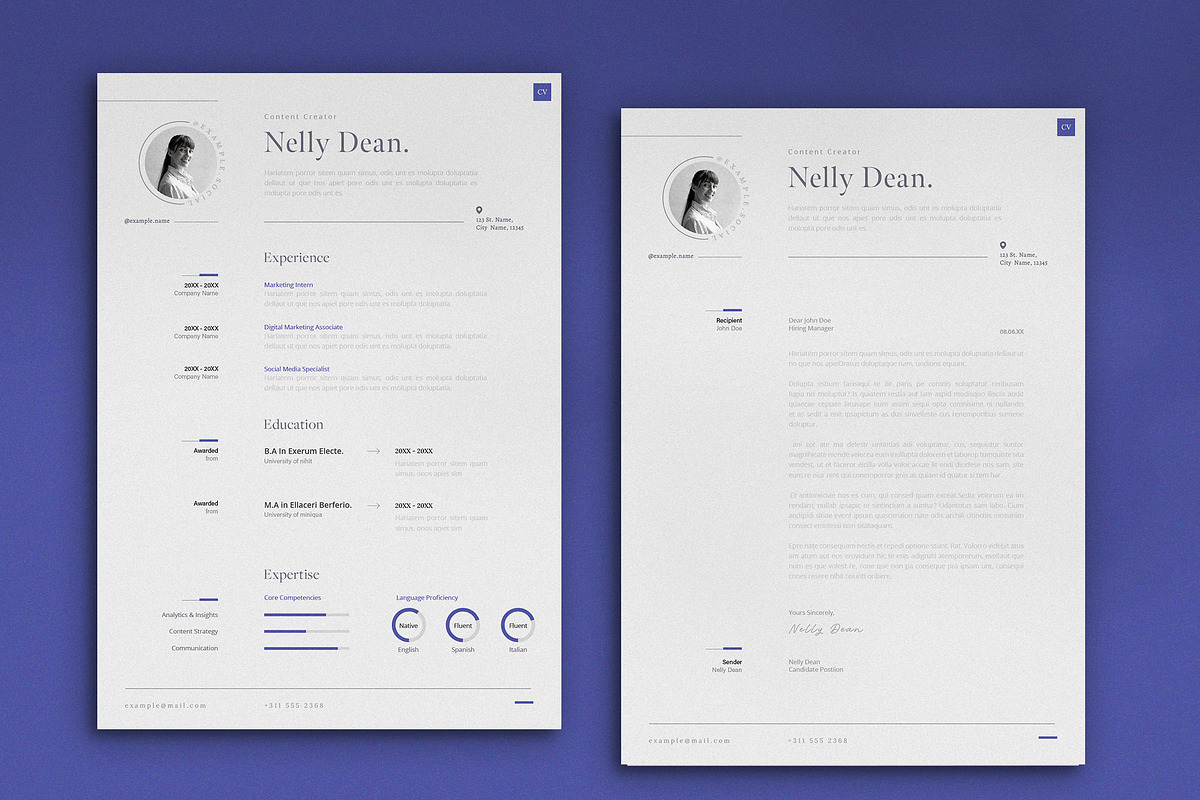 Elegant Resume with Cover Letter, a Resume Template by wavebreak