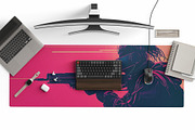 Desk mat mockup 6 PSD fully editable, a Merchandise Mockup by GraphicVil (Thumbnail 5 of 9)