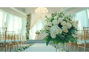 Elegant wedding venue with floral, an Architecture Photo by Lermont51