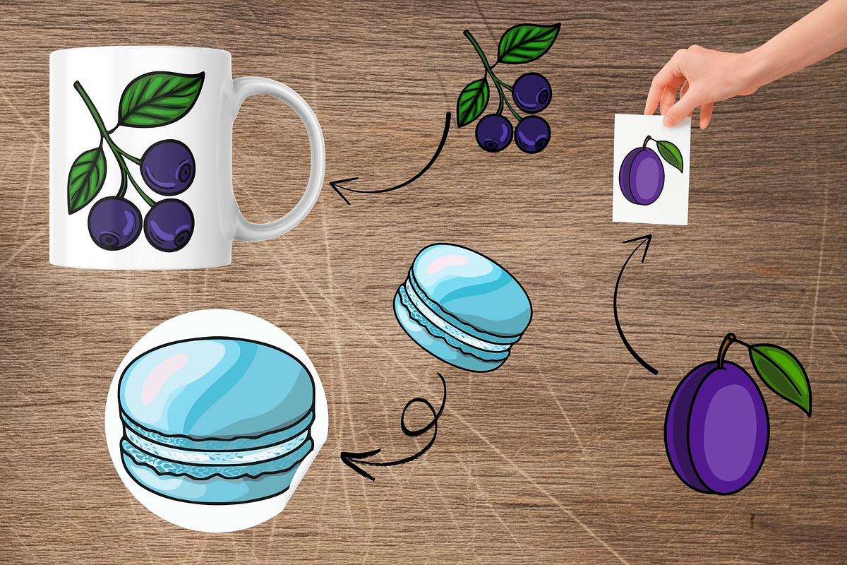 Patisserie Favorites Macaron Pattern, a Food Illustration by Elatedowl (Photo 5 of 11)