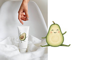 Cute Kawaii Avocado Clipart Set, an Illustration by Pati Paints (Thumbnail 7 of 10)