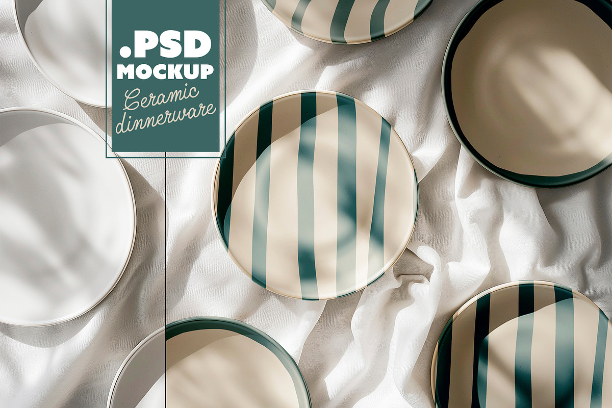 Ceramic Plate Mockup Set With Shadow, a Product Mockup by McLittle Stock (Photo 1 of 5)