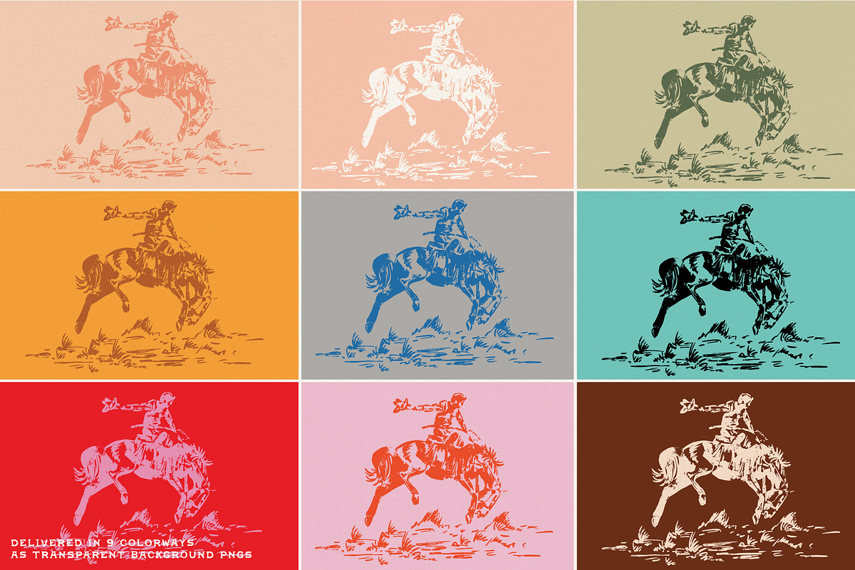 Wild Western Cowboy Horse Graphic, an Illustration by Antiquaria (Photo 3 of 4)