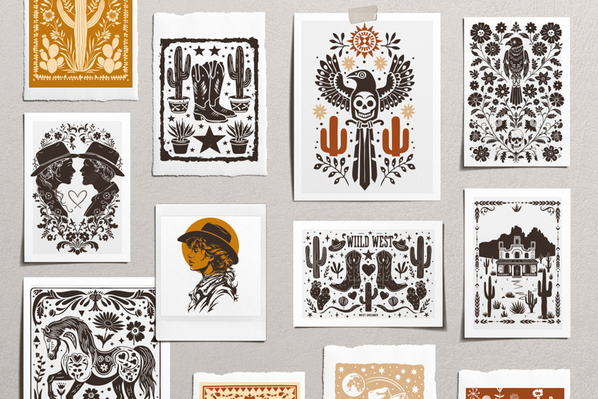 4 in 1 Linocut Vector Bundle, an Object Graphic by DariSmartArt (Photo 8 of 17)