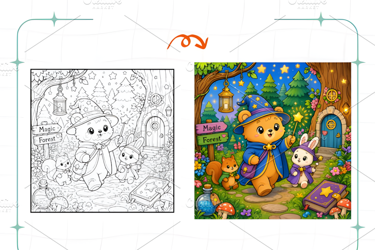Magic Whimsy Magical Coloring Book, a Decorative Illustration by Coco Bloom (Photo 3 of 8)