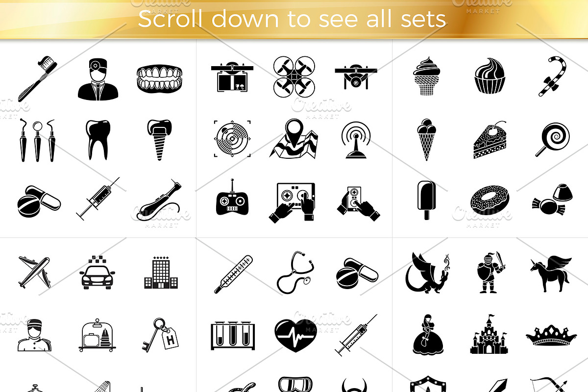 Mega Black Icons Pack - EPS, PNG, an Icon by Tashal (Photo 6 of 8)