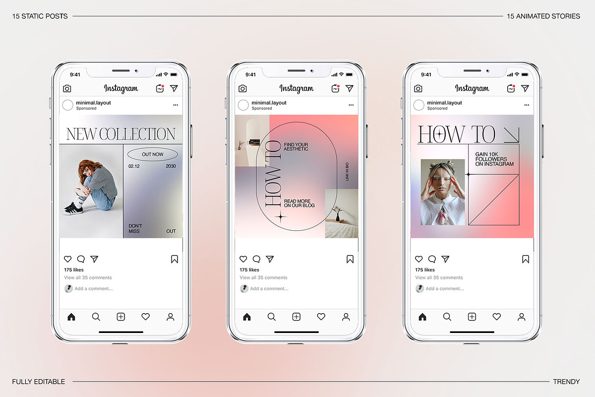 Gradient Aesthetic Insta PSD + Canva, a Social Media Template by Marie T (Photo 6 of 16)