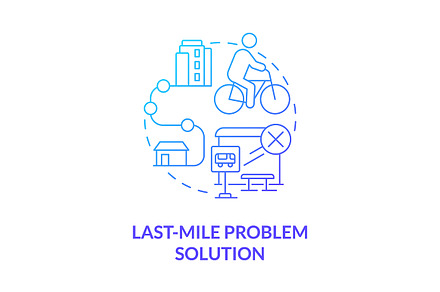 Last-mile problem solution blue icon, an Outline Icon by bsd studio