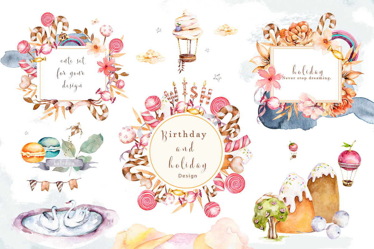 Sweet Dreams. Holiday watercolor set, a Decorative Illustration by Ann Art Houze (Photo 4 of 13)