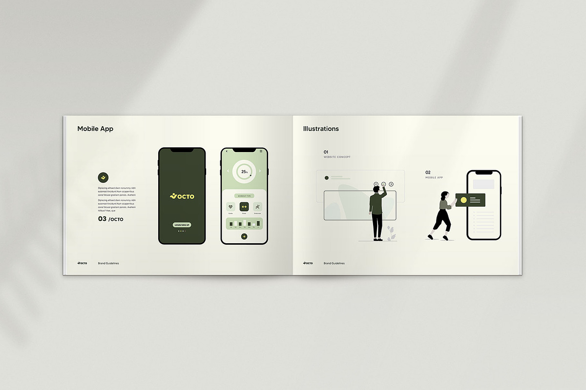 OCTO · Brand Guidelines | CANVA, a Brochure Template by KreateTribe (Photo 4 of 14)